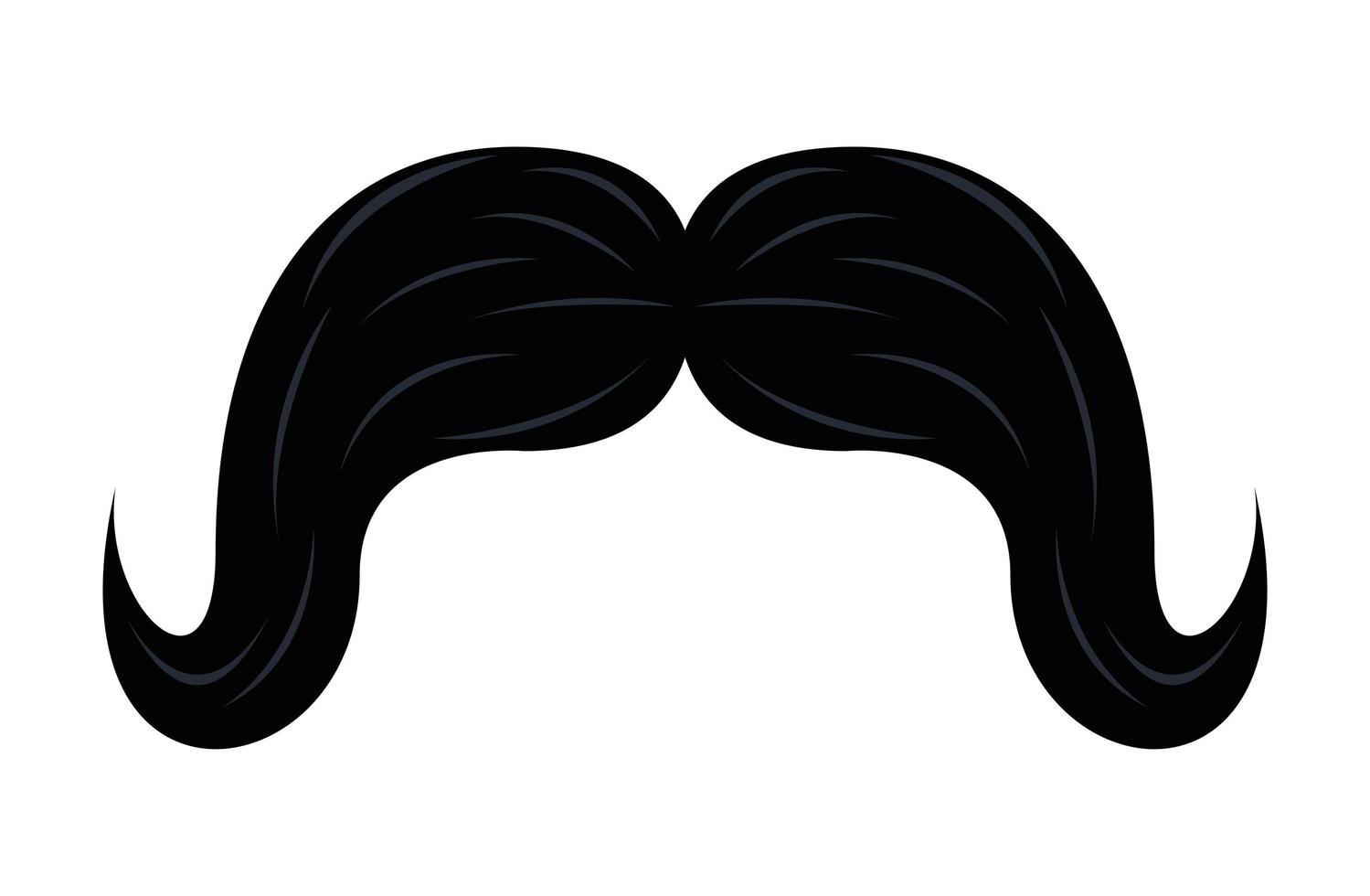 silhueta de bigode hipster vetor