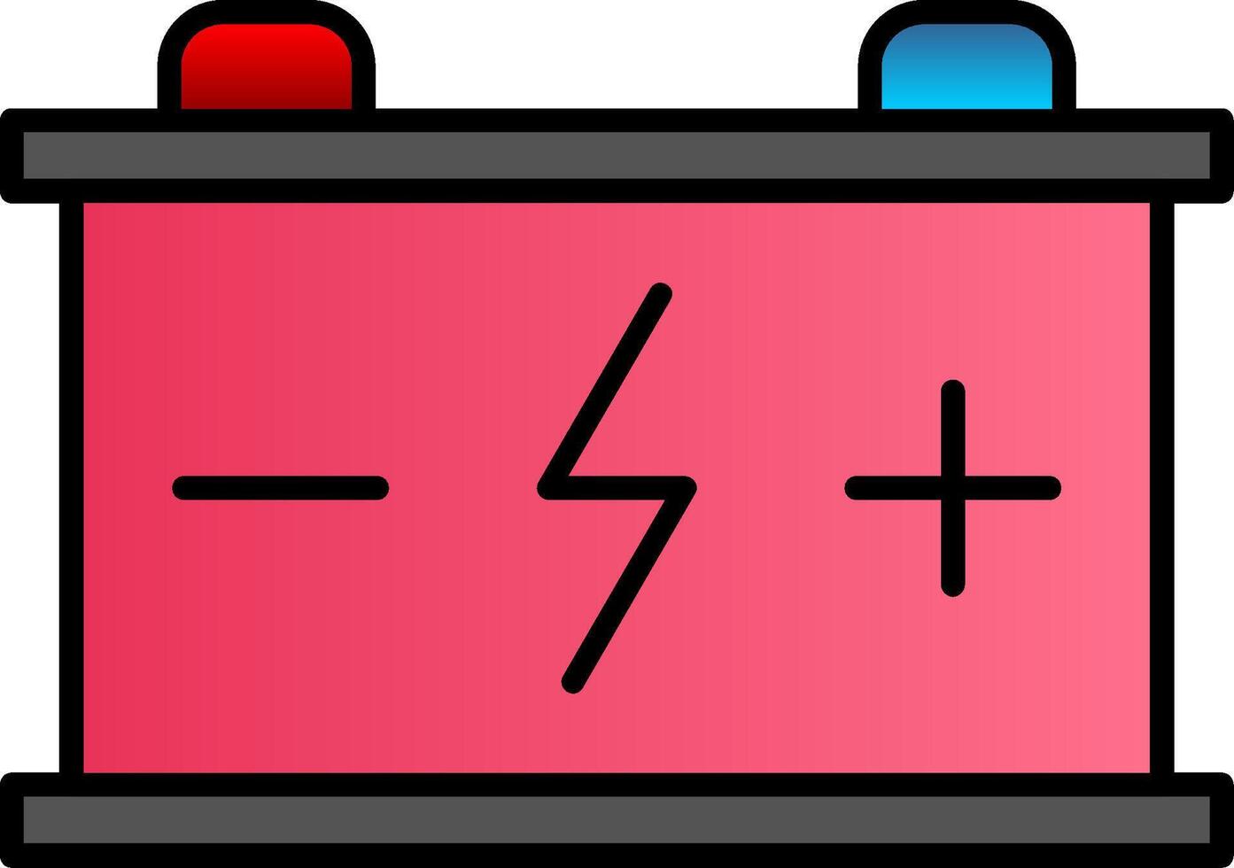 bateria linha preenchidas gradiente ícone vetor
