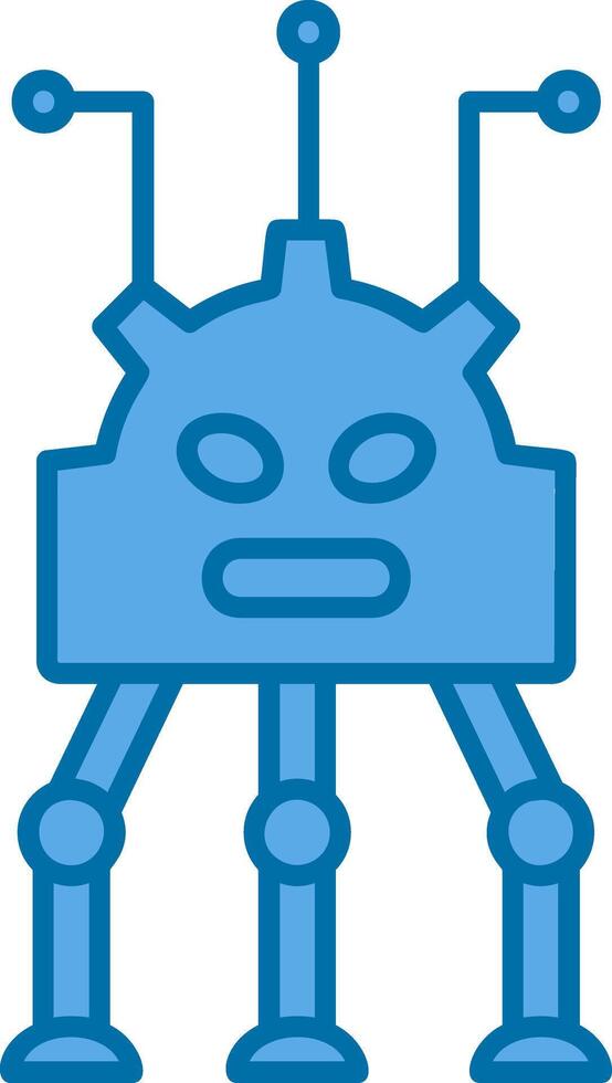 robótica preenchidas azul ícone vetor