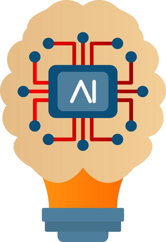 artificial inteligência plano gradiente ícone vetor