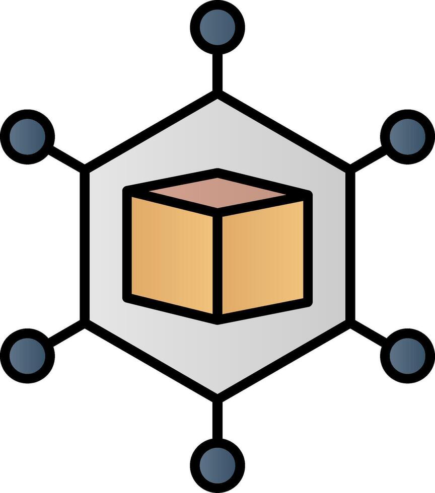 metaverso linha preenchidas gradiente ícone vetor