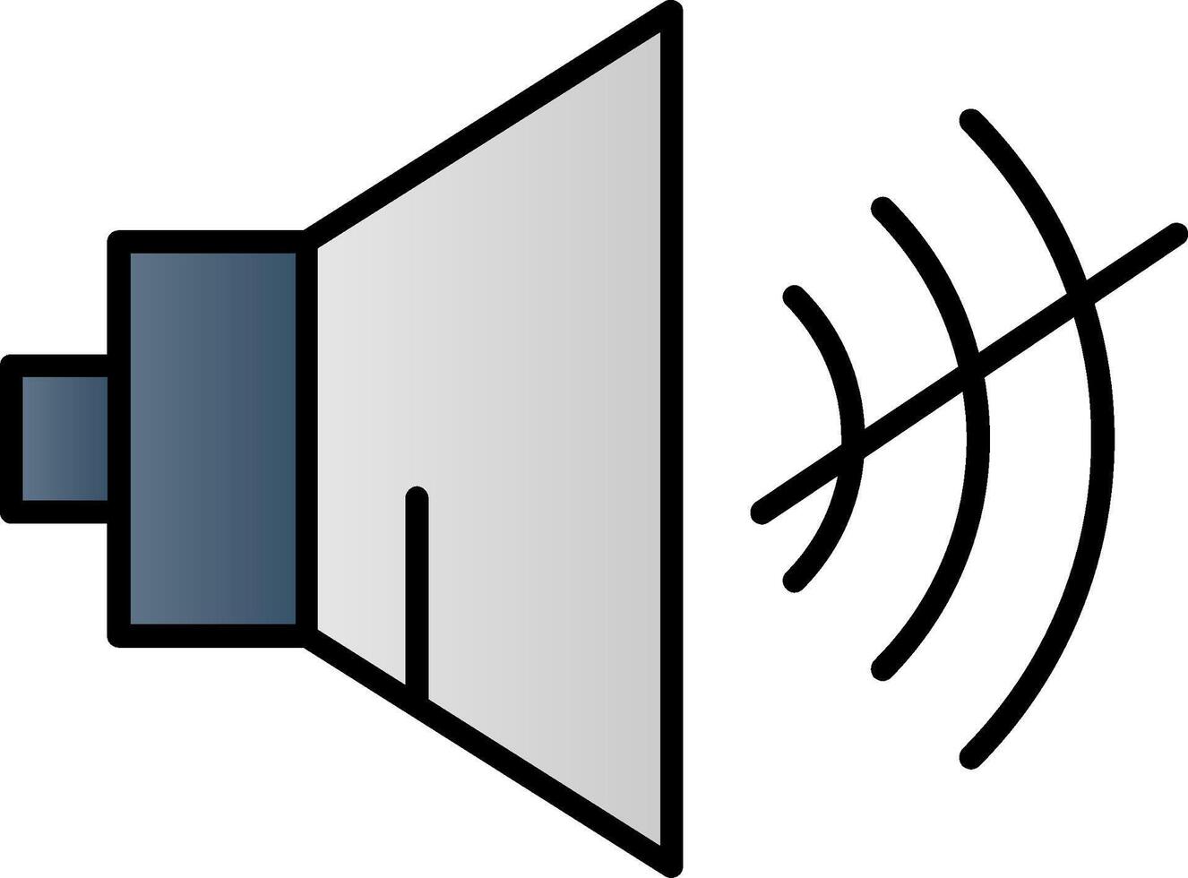não alto falante linha preenchidas gradiente ícone vetor