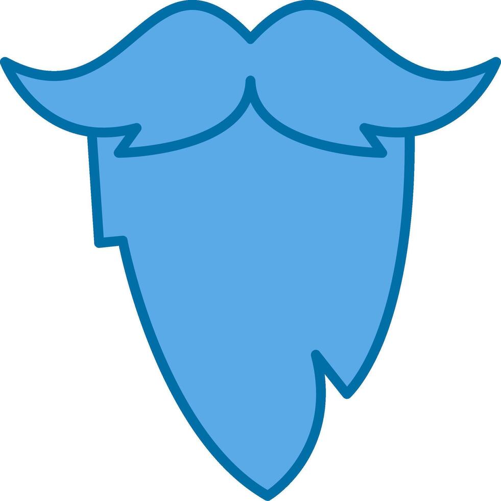 bigode preenchidas azul ícone vetor