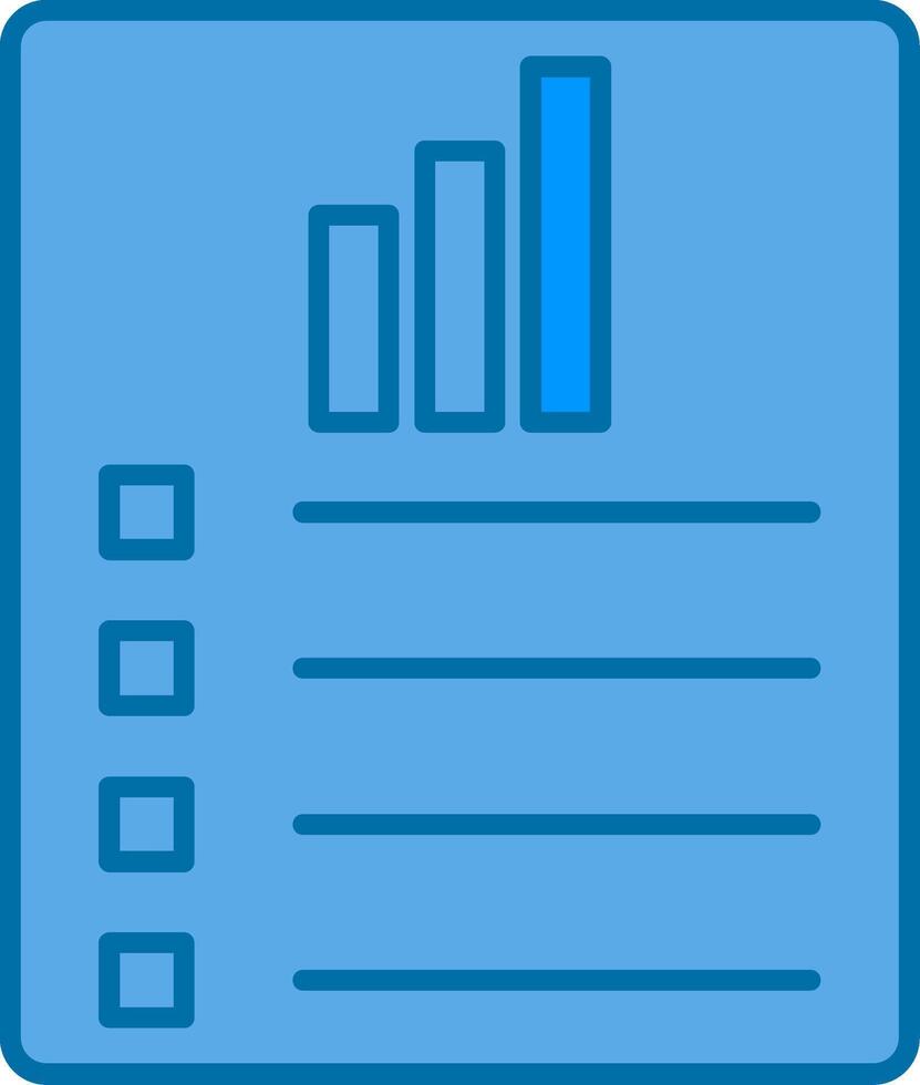 dados relatório preenchidas azul ícone vetor