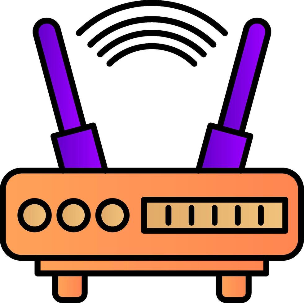 Wi-fi linha preenchidas gradiente ícone vetor