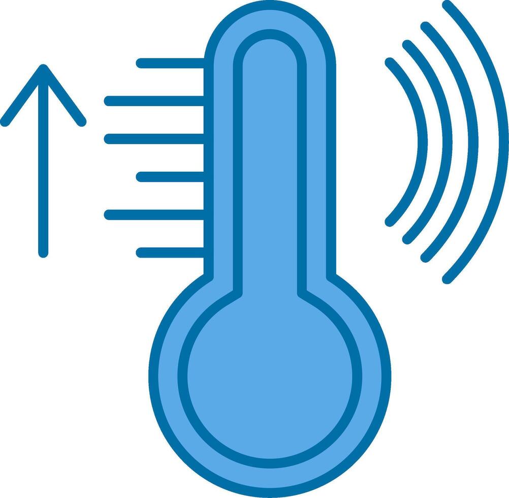 inteligente temperatura preenchidas azul ícone vetor