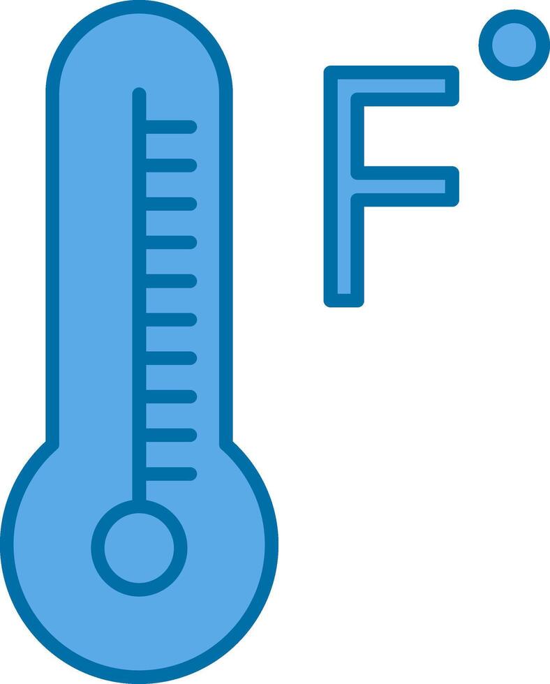 Fahrenheit graus preenchidas azul ícone vetor