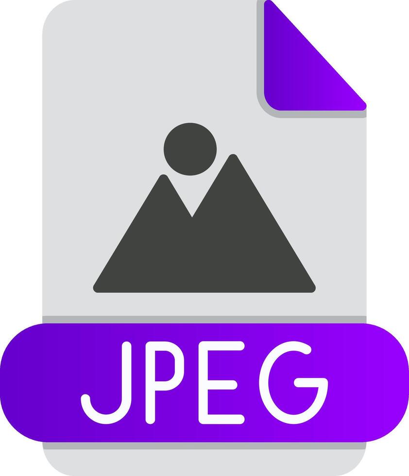 JPEG plano gradiente ícone vetor