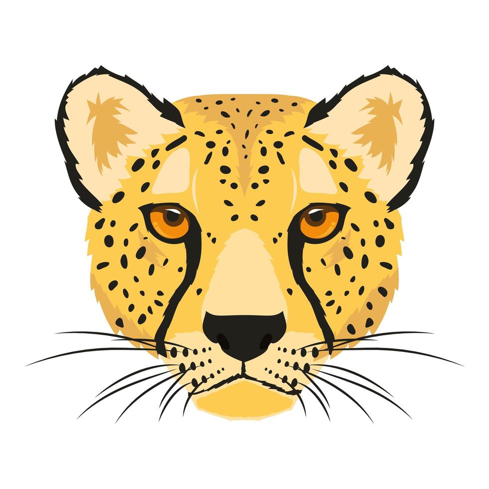 personagem da fauna cabeça de animal leopardo selvagem vetor
