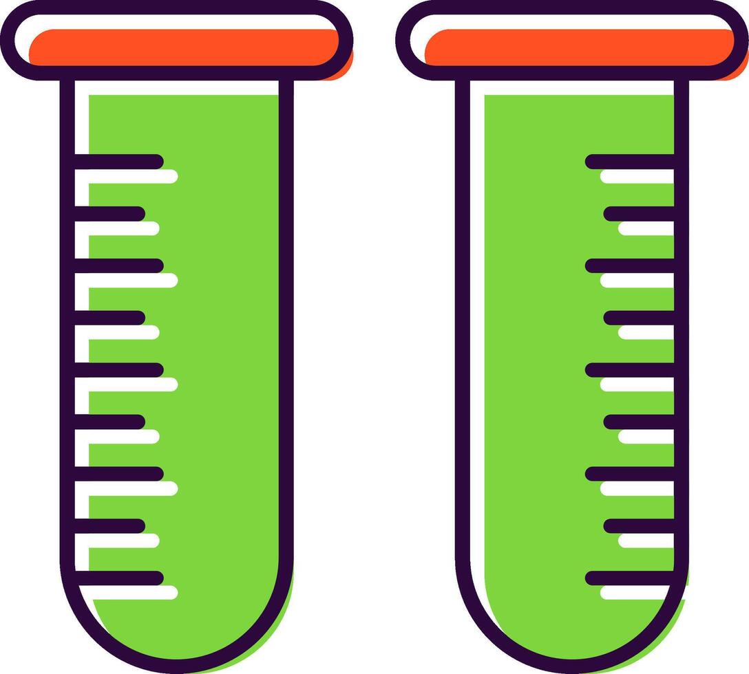 teste tubo preenchidas ícone vetor