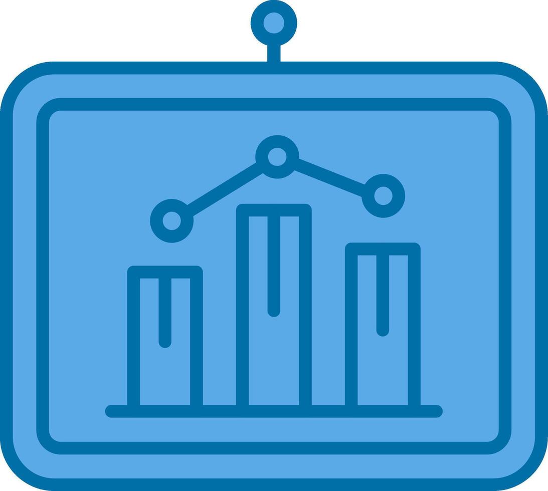 Barra gráfico preenchidas azul ícone vetor