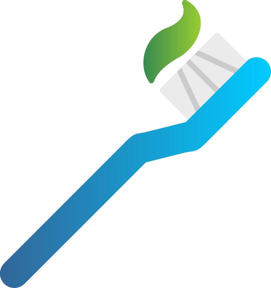 escova de dente plano gradiente ícone vetor