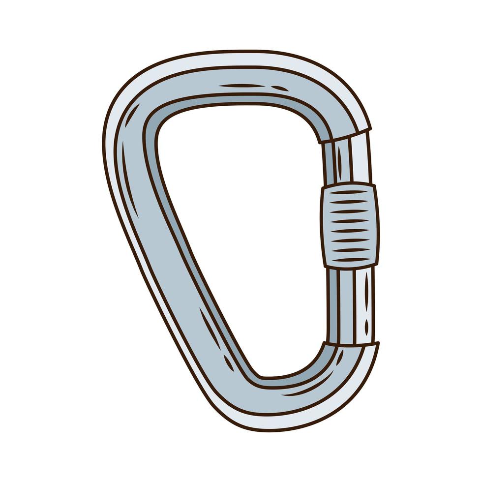 ícone de estilo isolado de clipe de mosquetão de travamento vetor