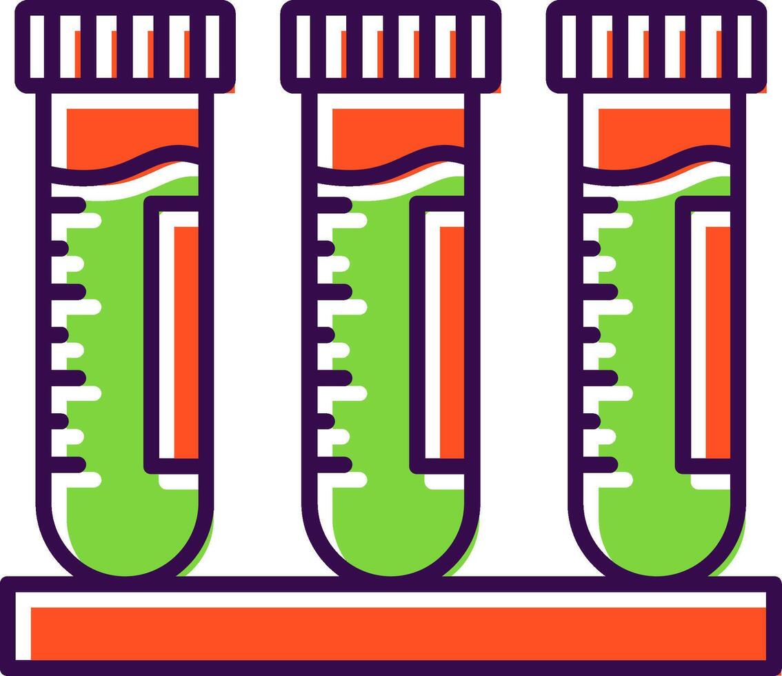 teste tubo preenchidas ícone vetor