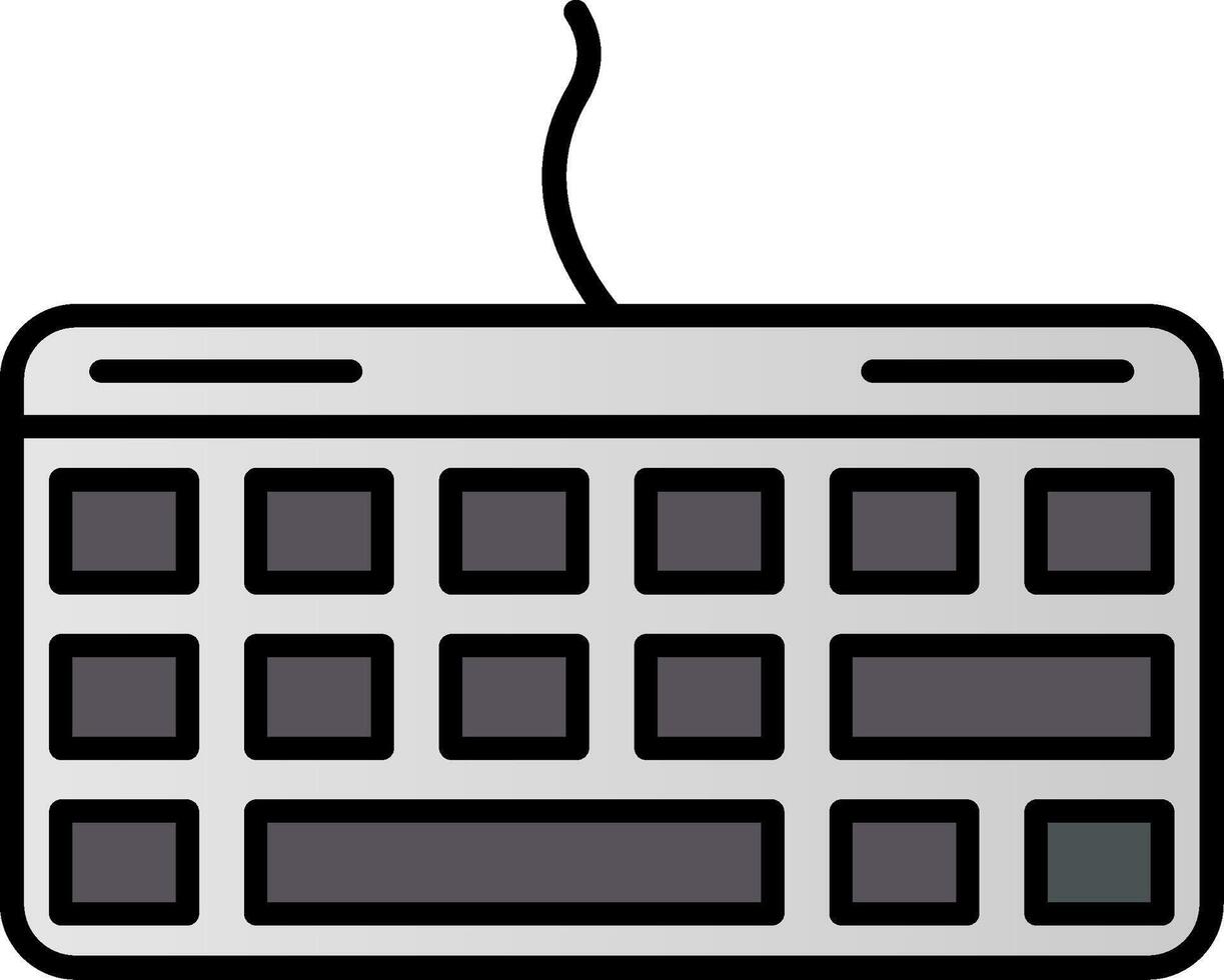 teclado linha preenchidas gradiente ícone vetor