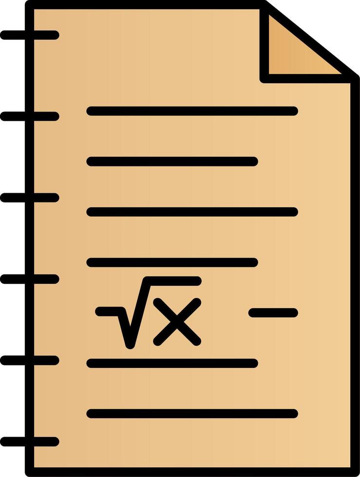 matemática linha preenchidas gradiente ícone vetor