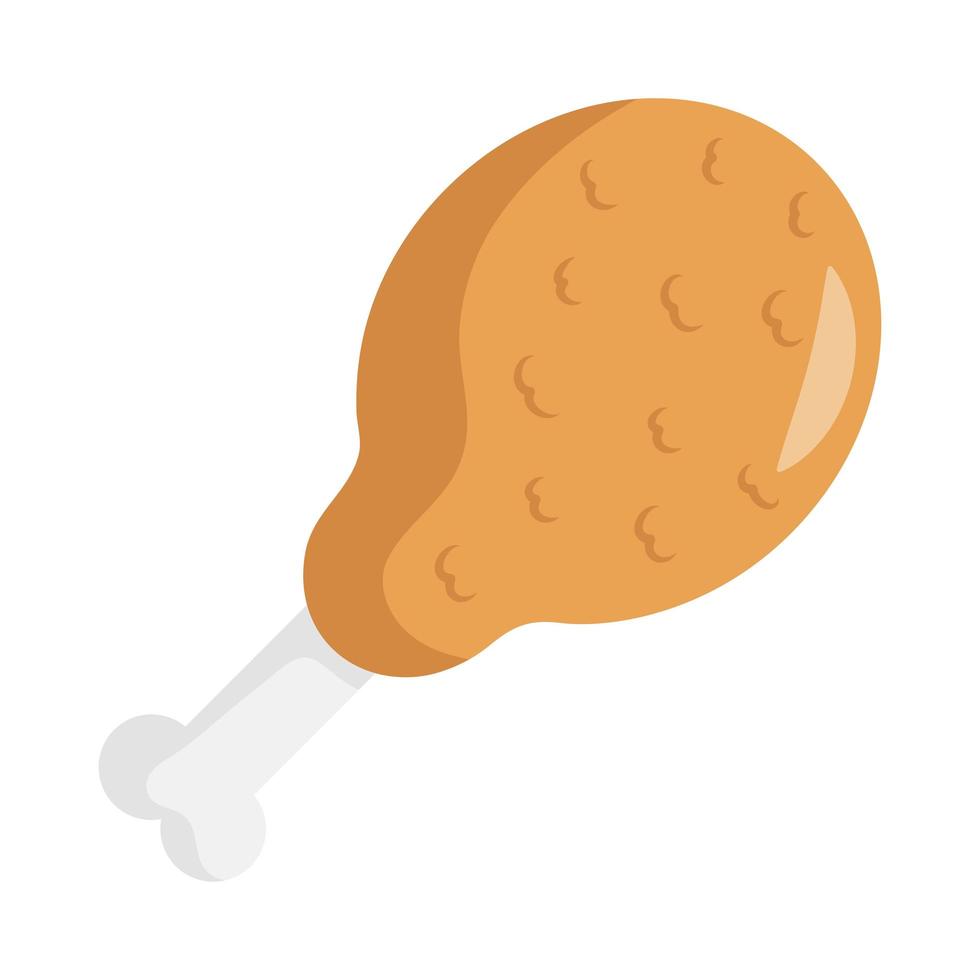 ícone de comida deliciosa de coxa de frango vetor
