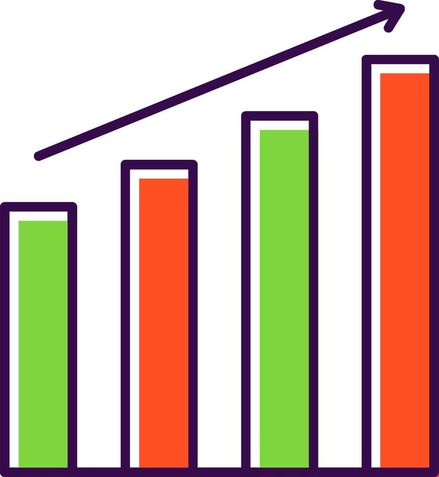 Barra gráfico preenchidas ícone vetor