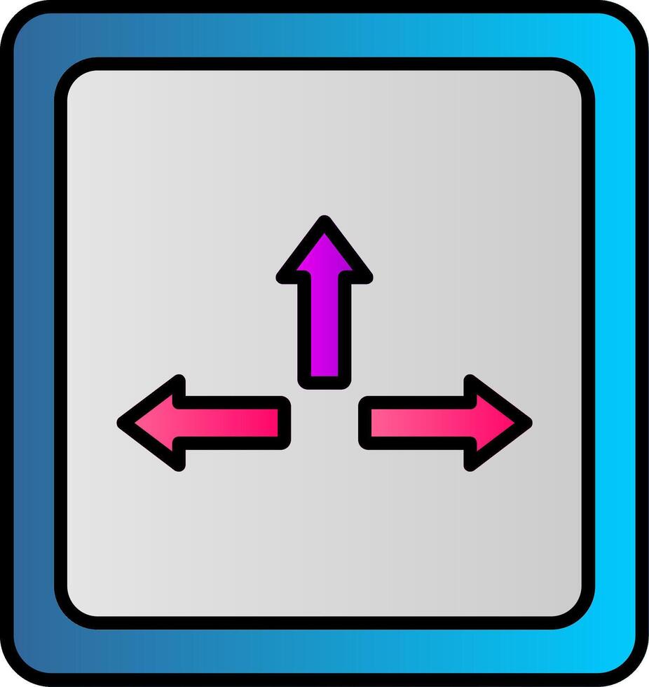 redimensionar linha preenchidas gradiente ícone vetor