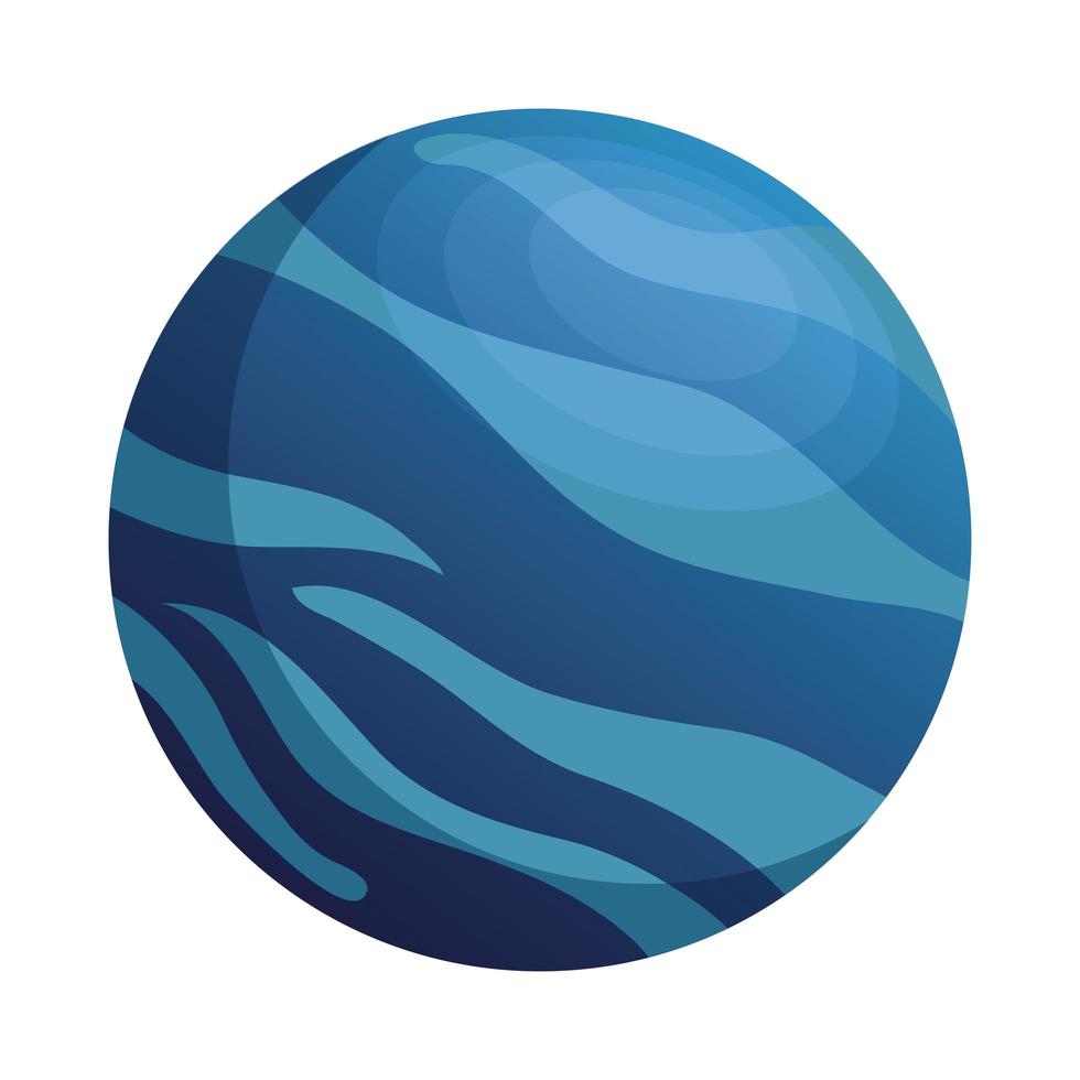 ícone de estilo espaço planeta azul cor do mar vetor