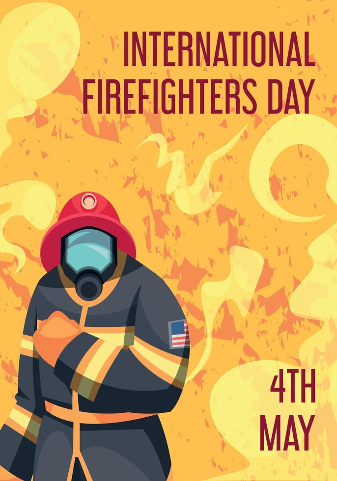 cartão internacional do dia dos bombeiros vetor