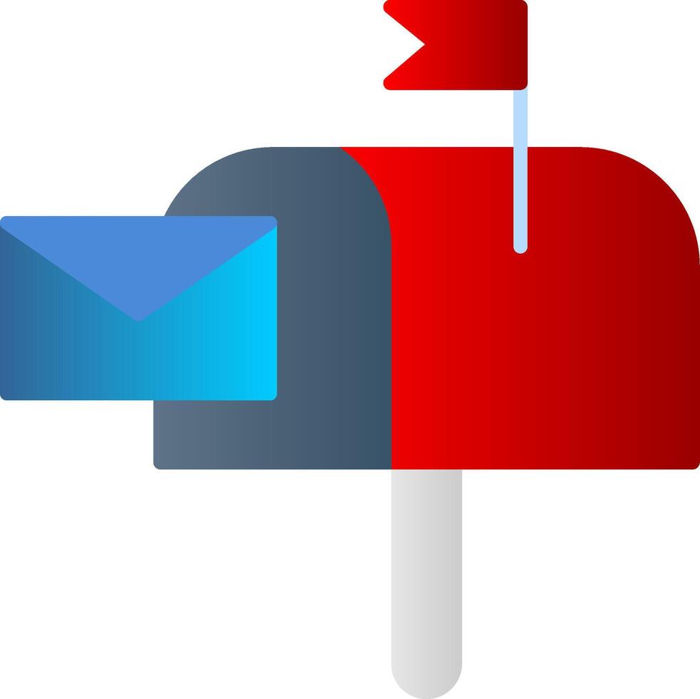 caixa de correio plano gradiente ícone vetor