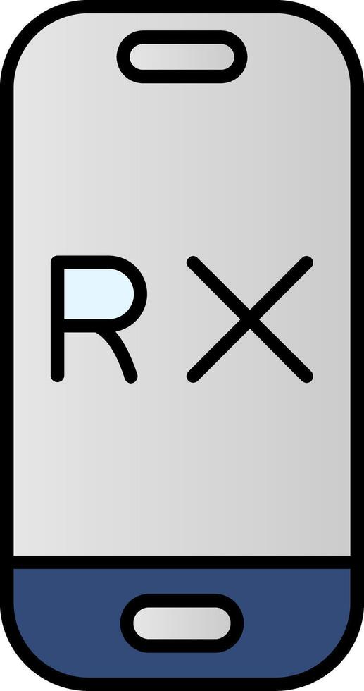 rx linha preenchidas gradiente ícone vetor