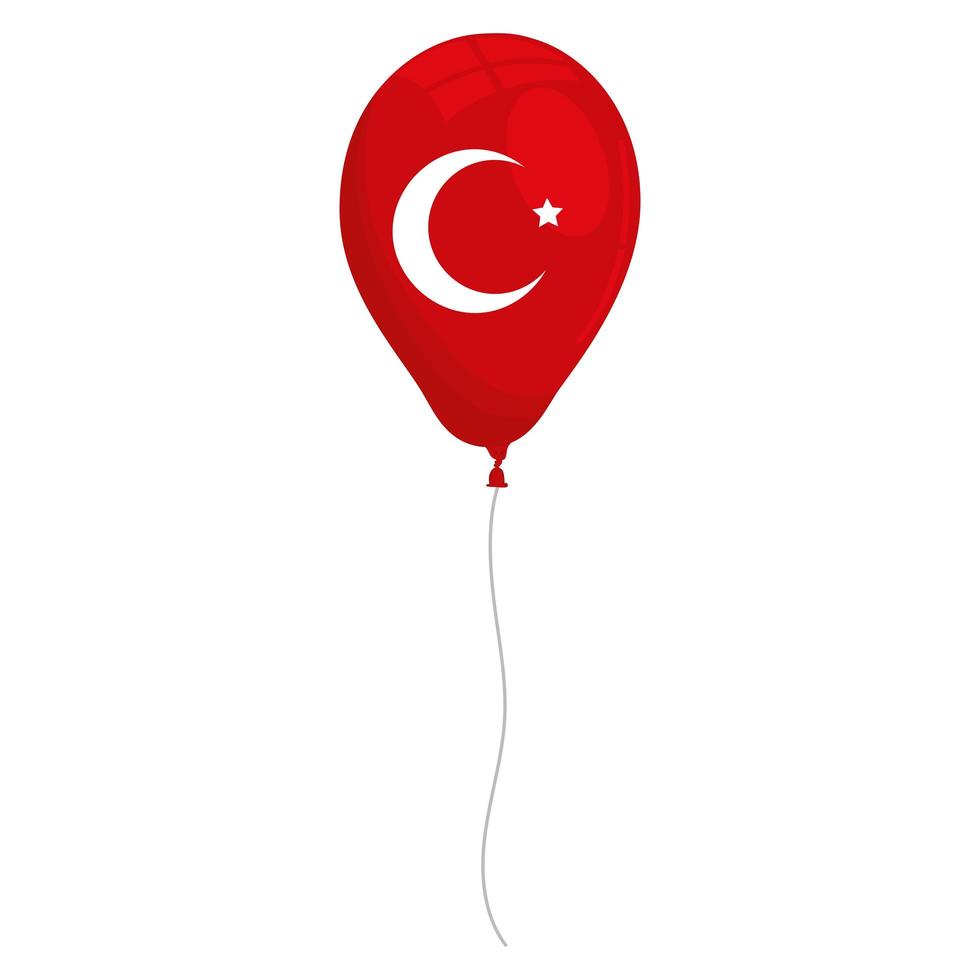 bandeira da Turquia em balão de hélio flutuando vetor