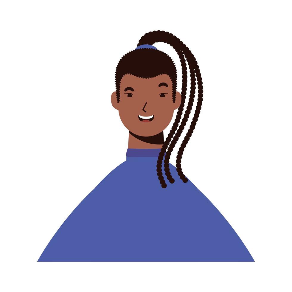 mulher afro-étnica com penteado rasta vetor