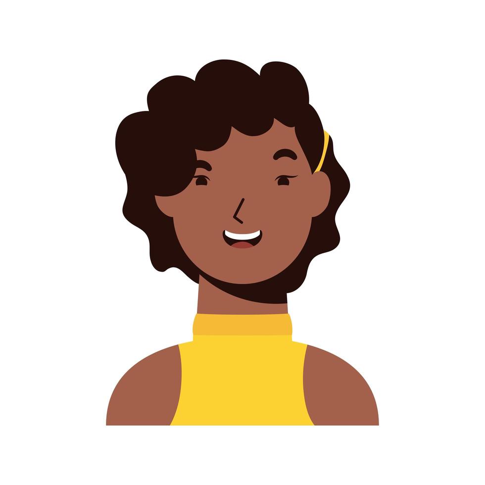 ícone de personagem mulher afro-étnica vetor