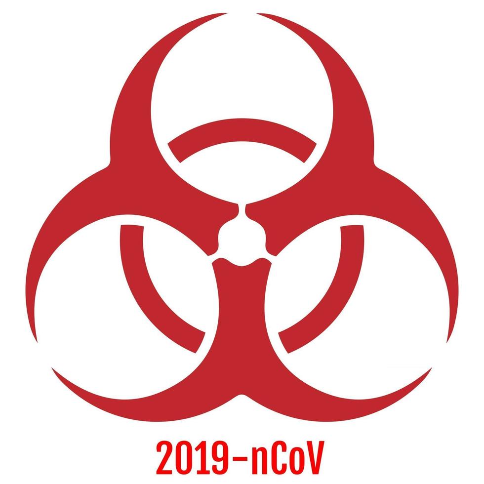 sinal de risco biológico. conceito de epidemia 2019 ncov. vetor