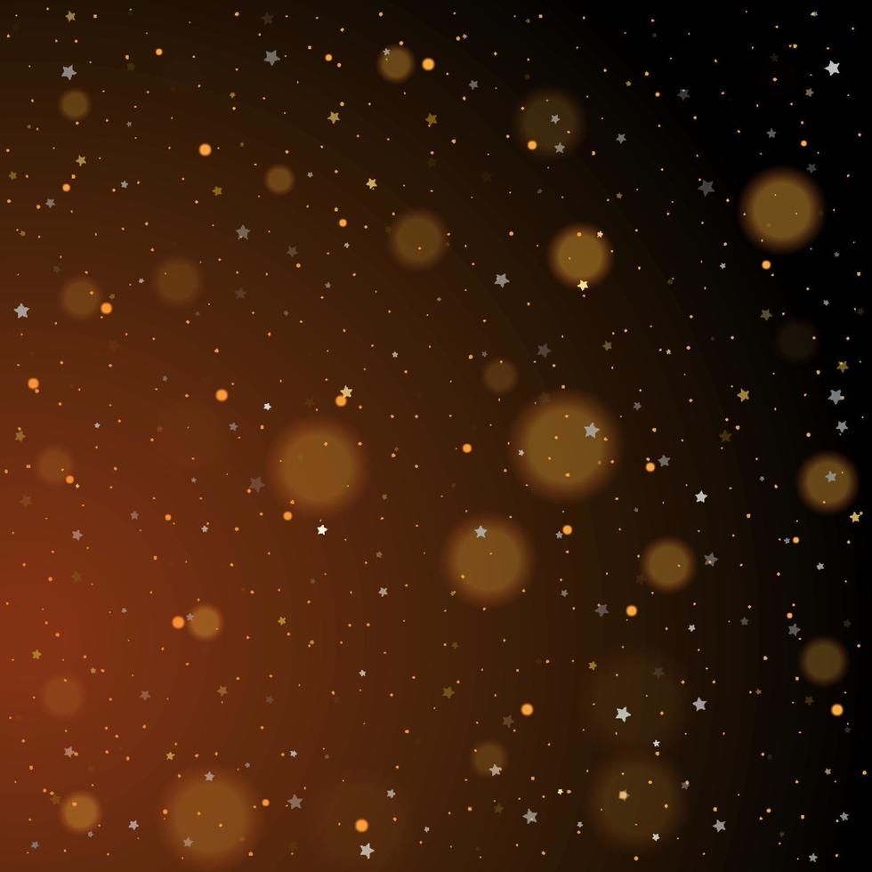 bokeh dourado, estrelas douradas e prateadas cintilantes vetor