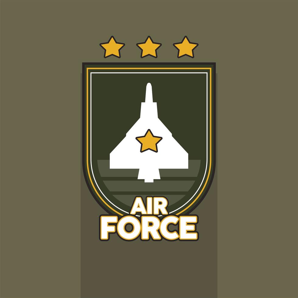 avião no escudo da força aérea vetor
