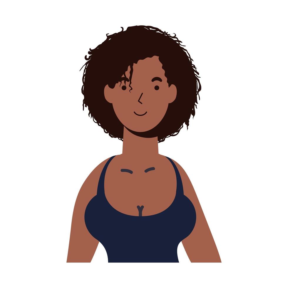 personagem de avatar jovem afro vetor