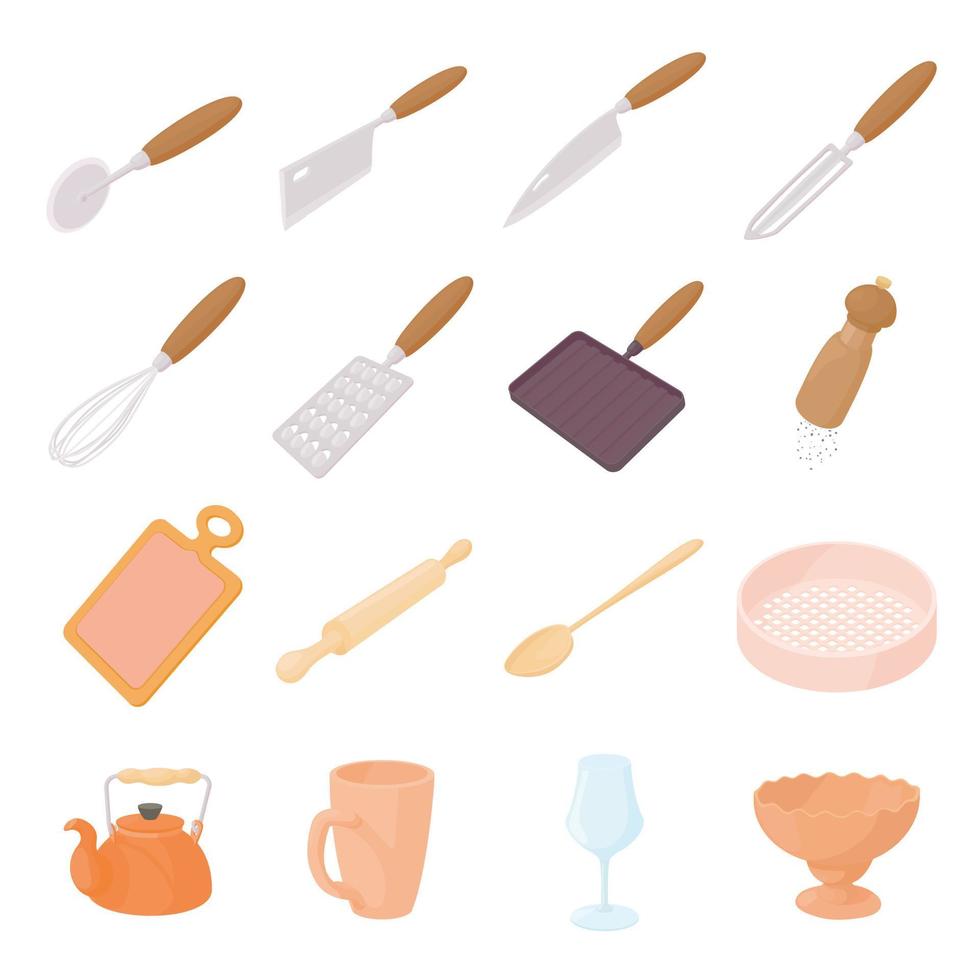 conjunto de ícones de utensílios de cozinha vetor