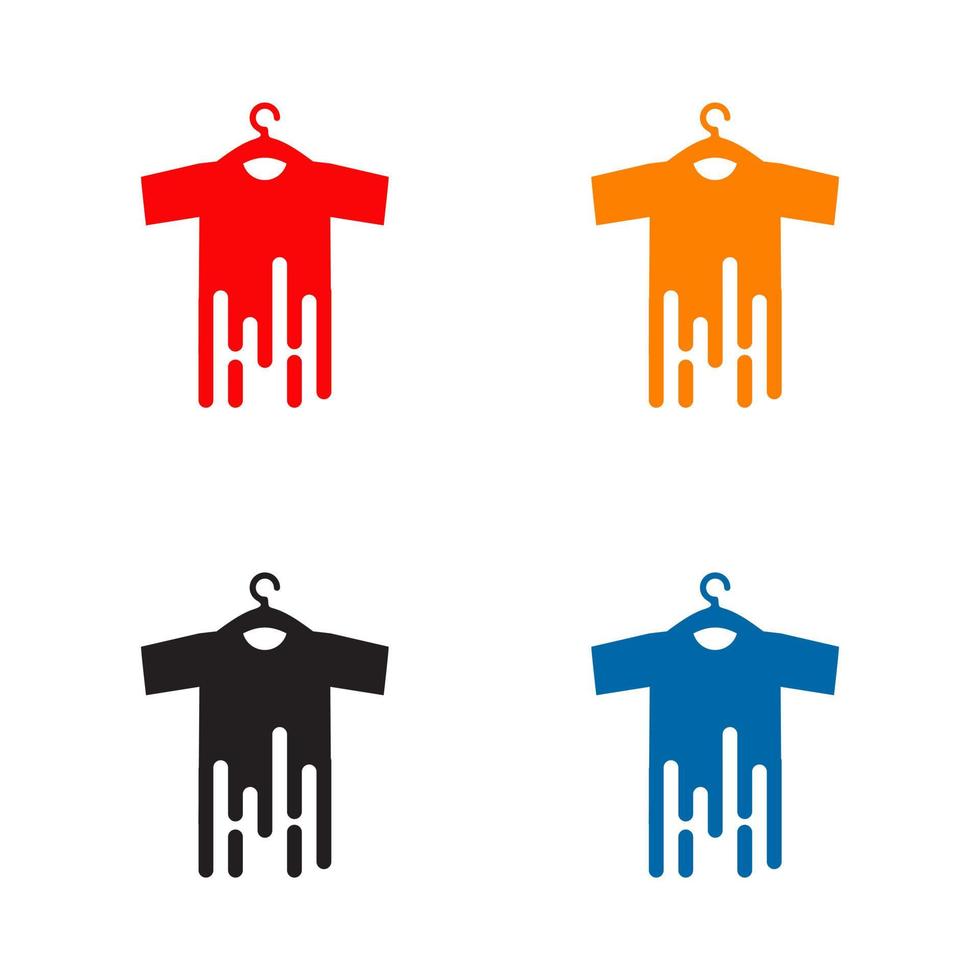 logotipo da lavanderia de roupas com ícone de cabide de camisa vetor
