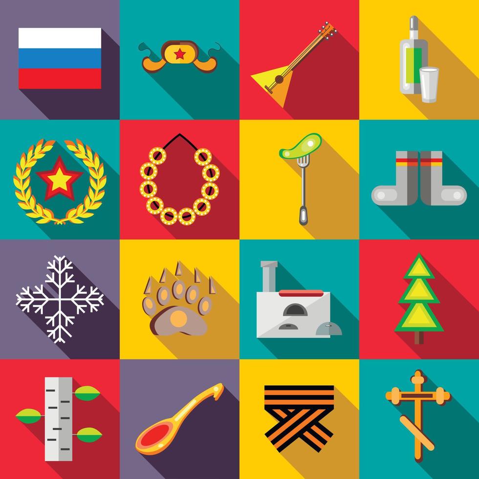conjunto de ícones da Rússia, estilo simples vetor