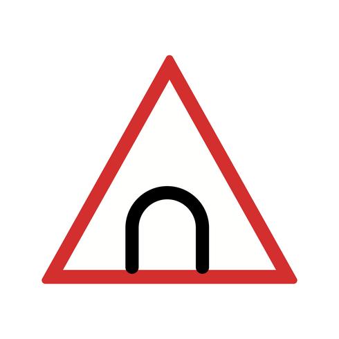 Ícone de sinal de estrada de túnel de vetor
