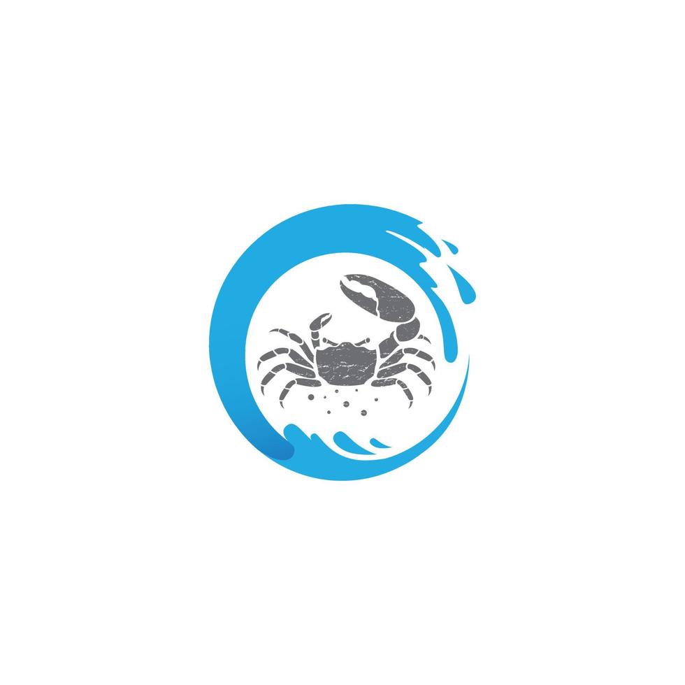 logotipo da onda do caranguejo vetor