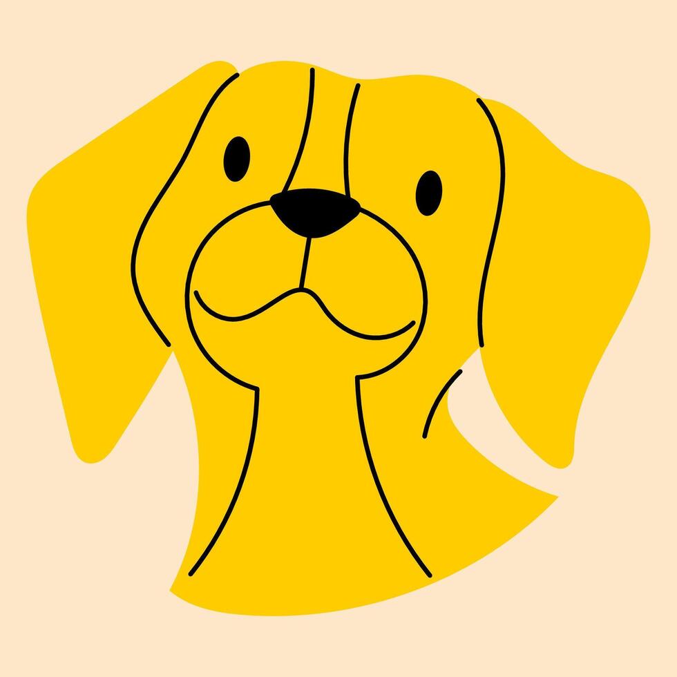 amarelo, chique cachorro, filhote de cachorro. avatar, distintivo, poster, logotipo modelos, imprimir. vetor ilustração dentro plano desenho animado estilo