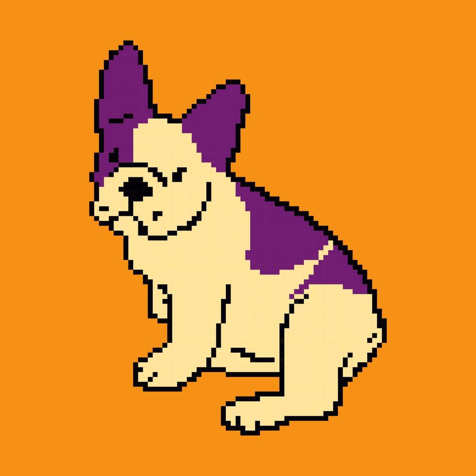 francês buldogue. pixel arte para tecido, têxtil, roupas, invólucro papel, papel de parede, poster. vetor