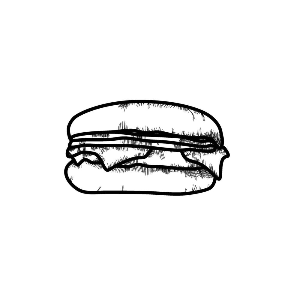 Hamburger linha arte vetor esboço Comida ilustração