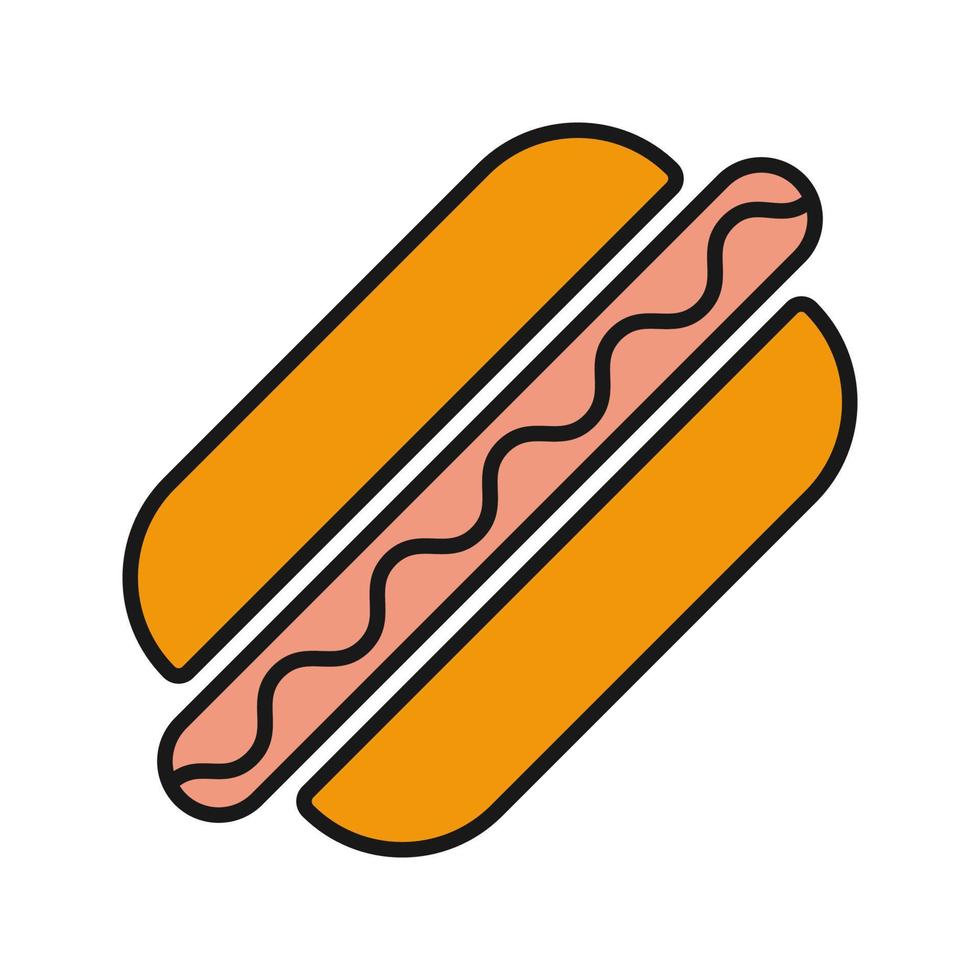 ícone colorido de cachorro-quente americano vetor