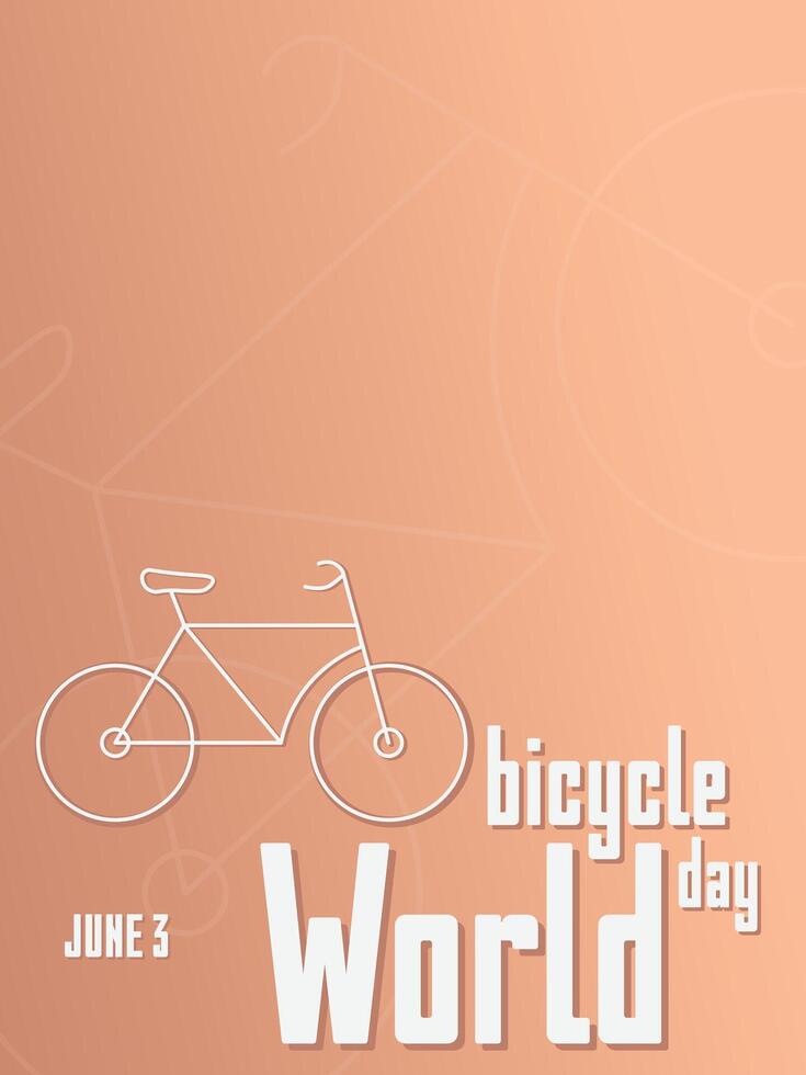 mundo bicicleta dia poster modelo. Junho 3. bicicleta eco transporte vetor