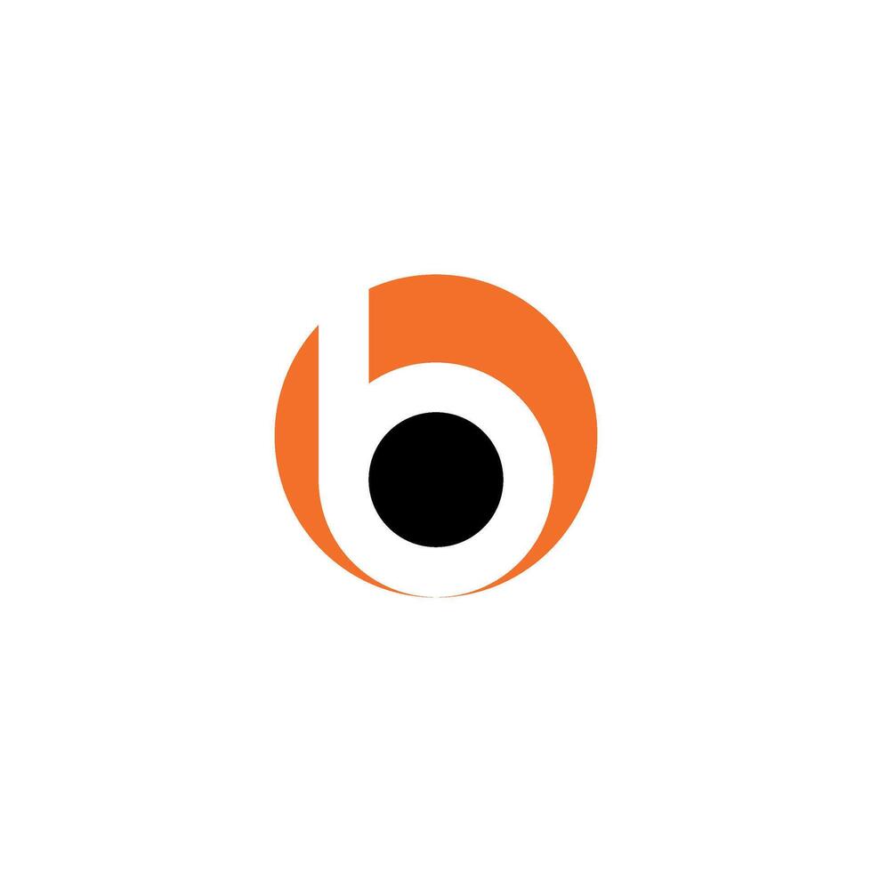 logotipo Preto laranja carta bo inicial vetor