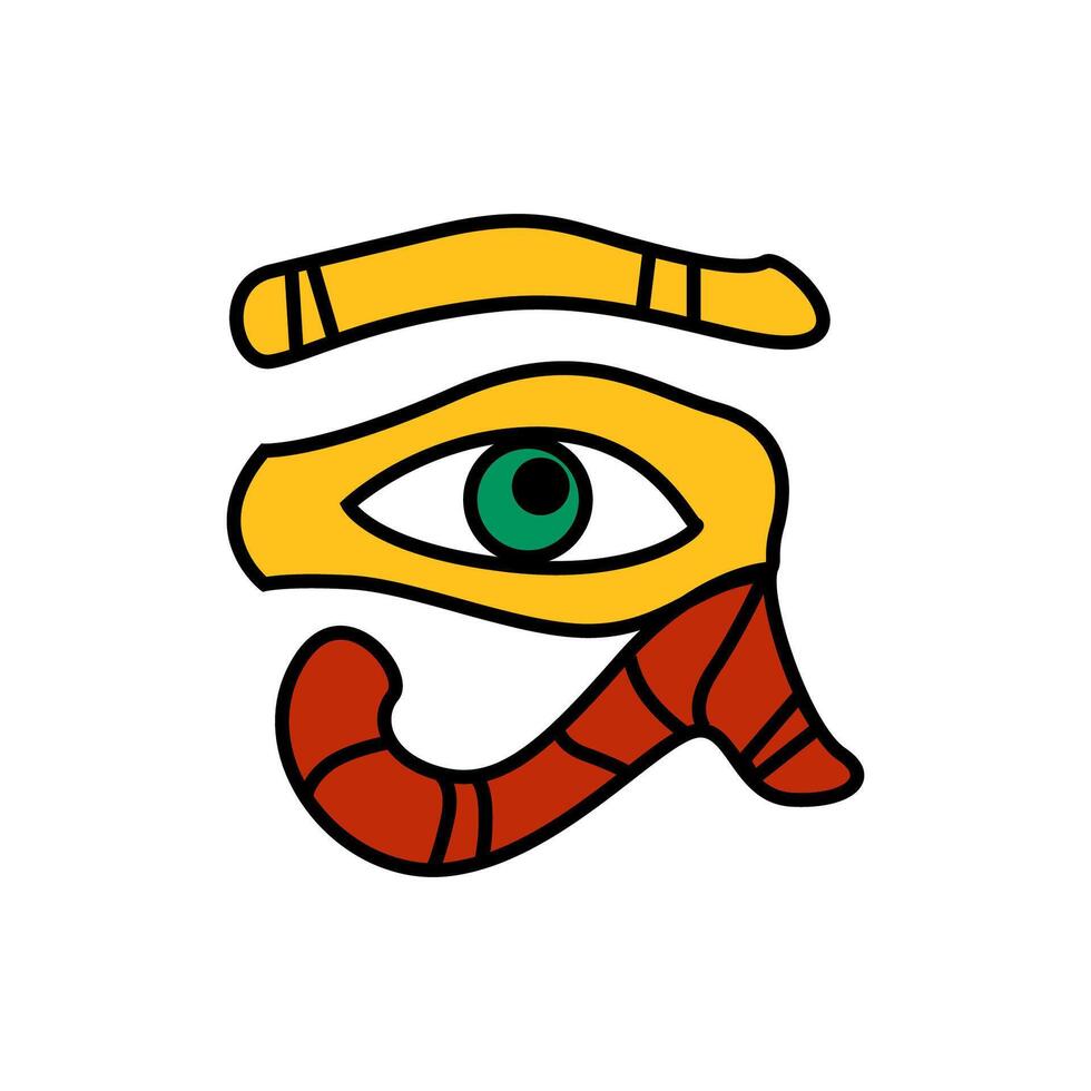 egípcio olho ícone. desenho animado olho do horus. vetor