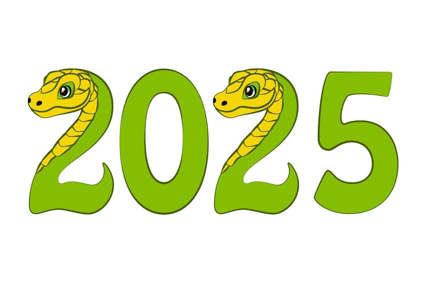 a 2025 ano do a serpente. desenho animado número 2025. vetor