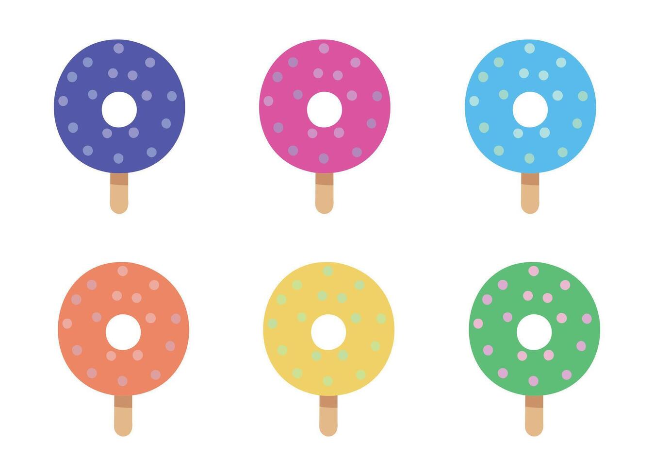 colorida rosquinha bolo pops em Gravetos com vetor