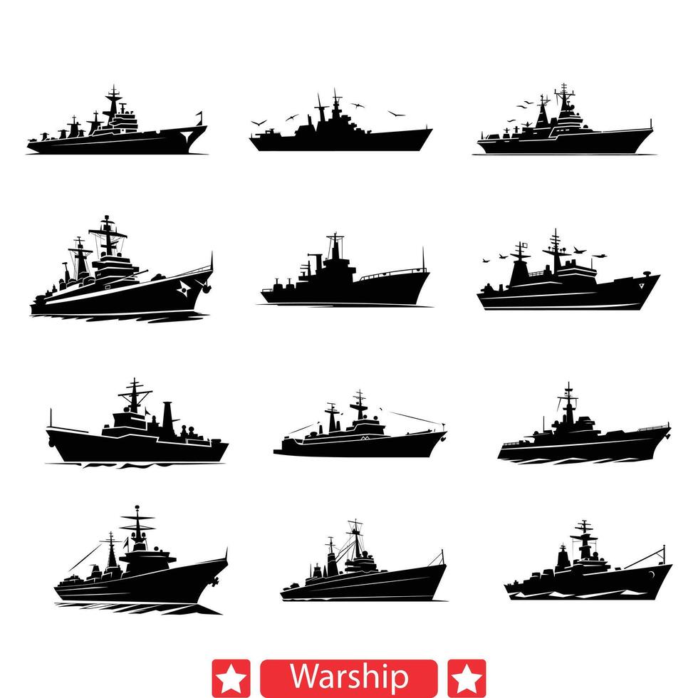ai gerado Navegando economias carga navio silhuetas agrupar para comércio ilustrações vetor