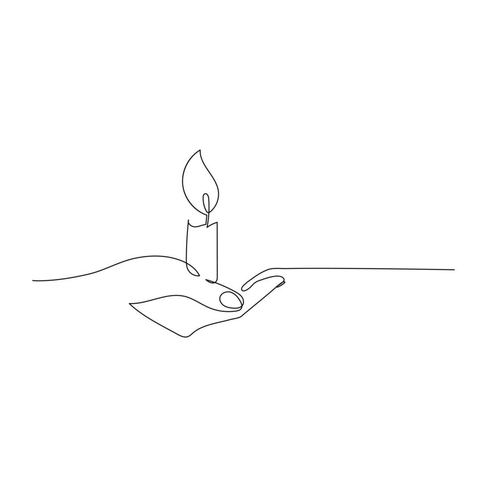 contínuo linha desenhando vela vetor ilustração Projeto coloração página para crianças branco dia das Bruxas velas vetor ilustração,